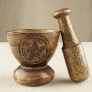 Pentagram Wood Mortar and Pestle