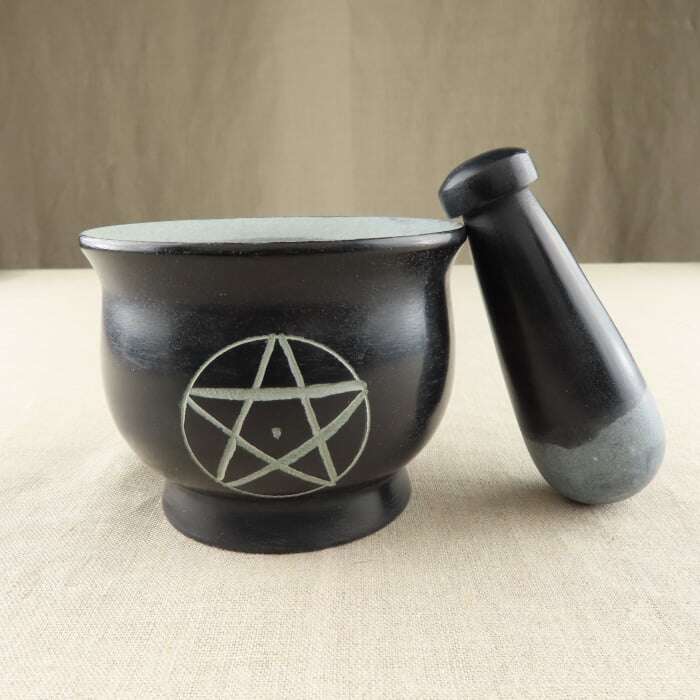 Pentagram Soapstone Mortar & Pestle front