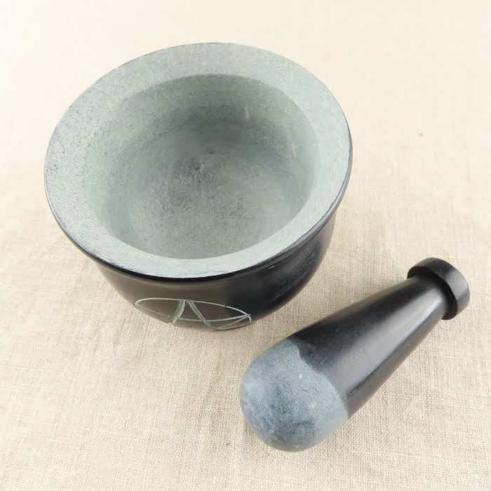 Pentagram Soapstone Mortar & Pestle top
