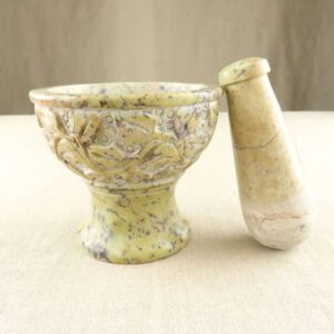 Floral Mortar and Pestle