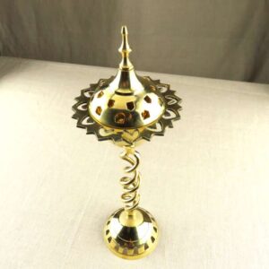 Tall Brass Spiral Incense Burner