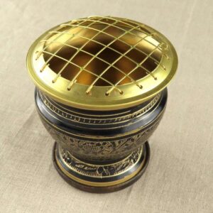 Carved Brass Incense Burner
