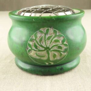 Tree of Life Carved Stone Incense Burner