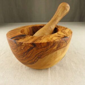 Olive Wood Mortar and Pestle 6″