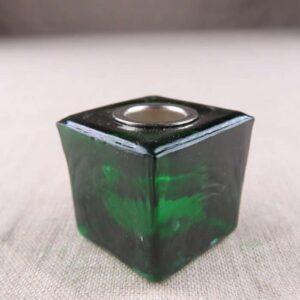 Glass Green Chime Candle Holder