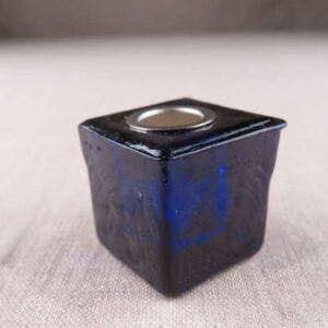 Glass Indigo Chime Candle Holder