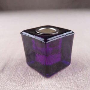 Glass Purple Chime Candle Holder