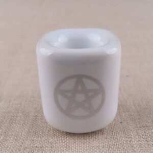 White Silver Pentagram Chime Candle Holder