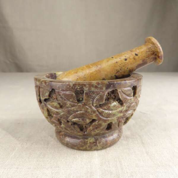 Floral Motif Mortar & Pestle