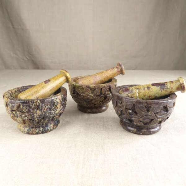 Floral Motif Mortar & Pestle comparison