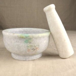 White Marble Mortar and Pestle
