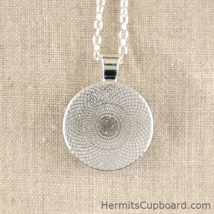 Glass Pentagram Tree of Life Necklace back