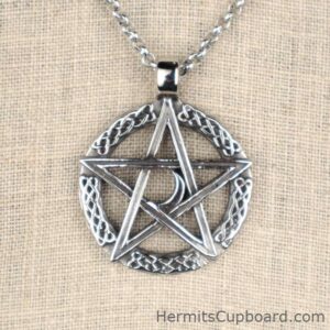 Waxing Moon Pentacle Necklace