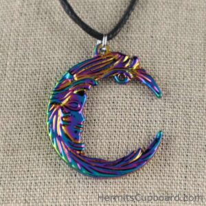 Iridescent Crescent Moon Necklace