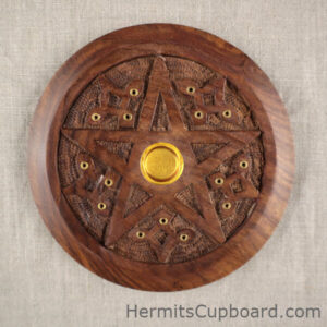 Wood Pentacle Stick Incense Cone Burner