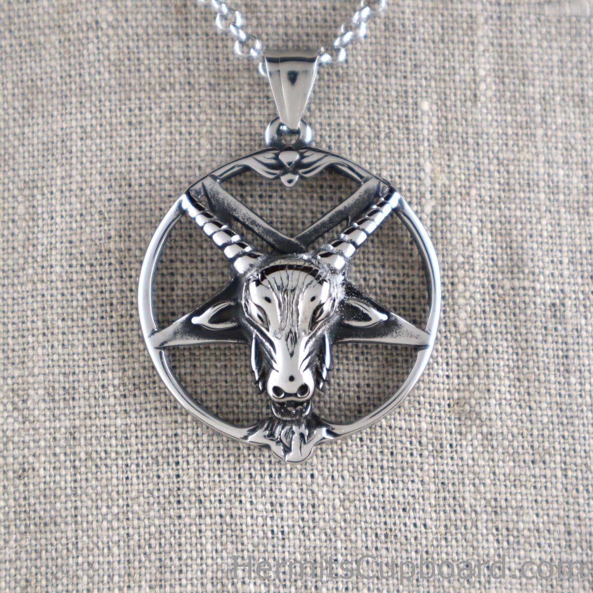 Satanist Inverted Baphomet Pentagram necklace