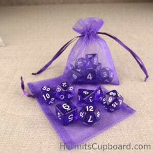 Clear Purple Polyhedral Dice