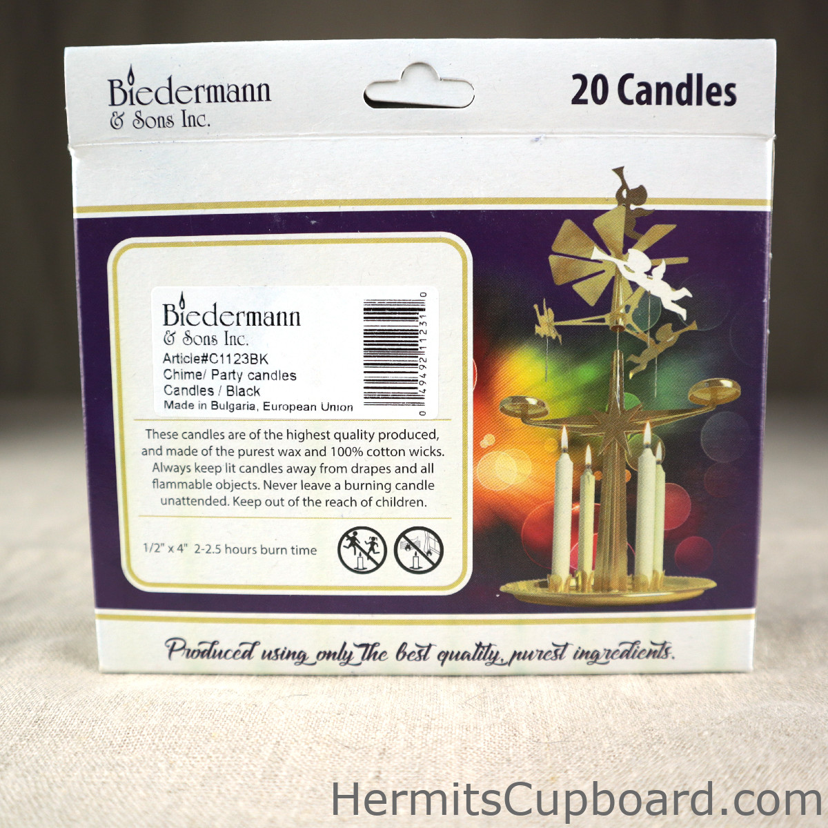 Black Chime Candle Box back