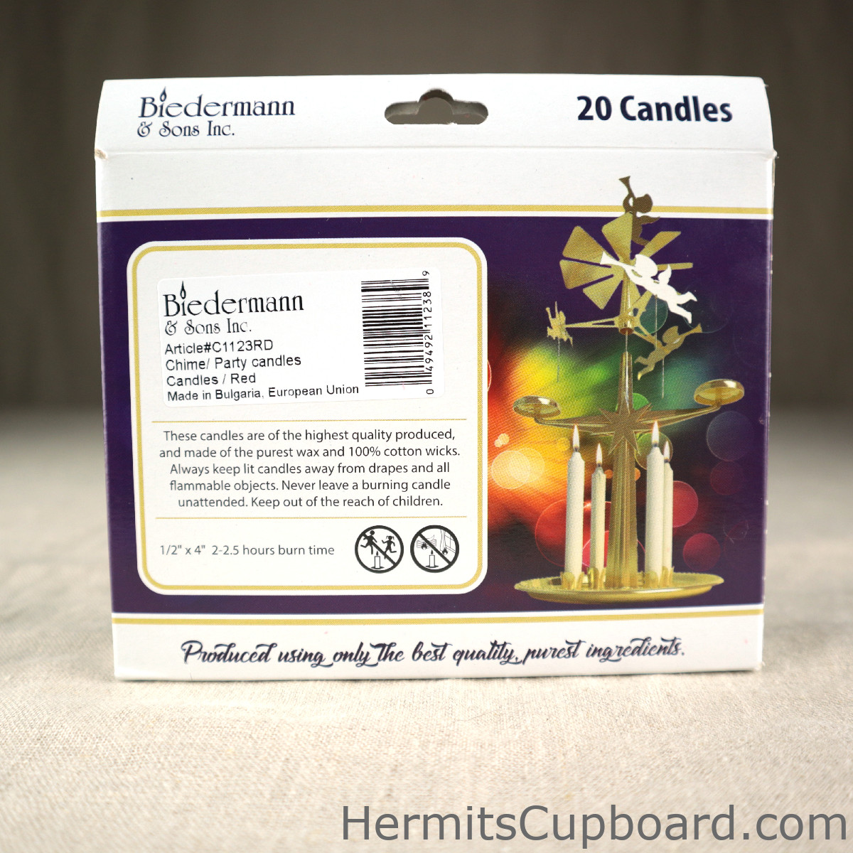 Red Chime Candle Box back