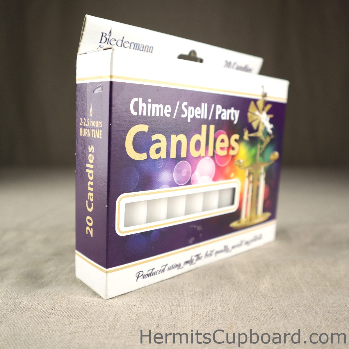 White Chime Candle Box side at an angle