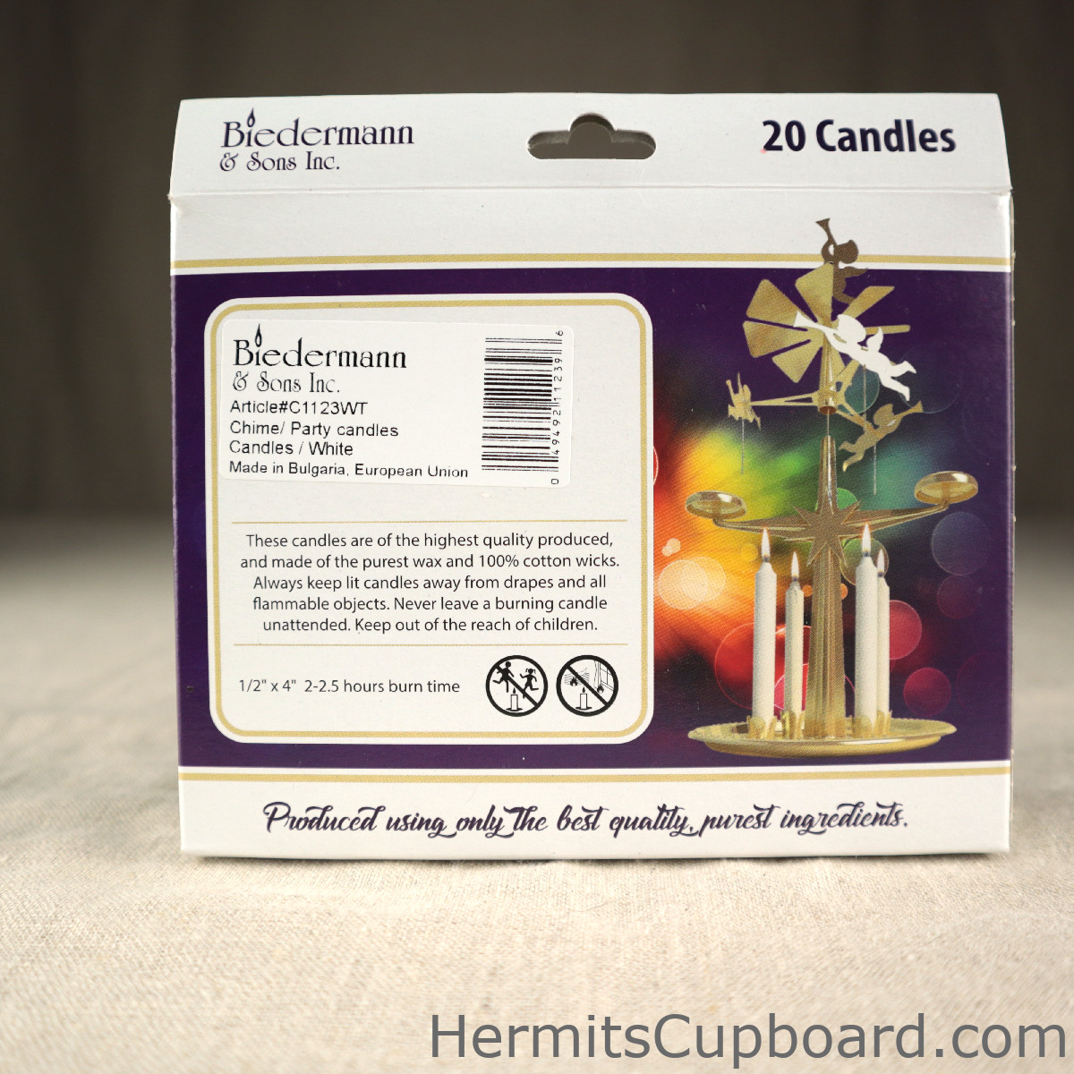 White Chime Candle Box back